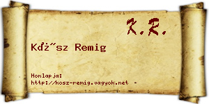 Kósz Remig névjegykártya